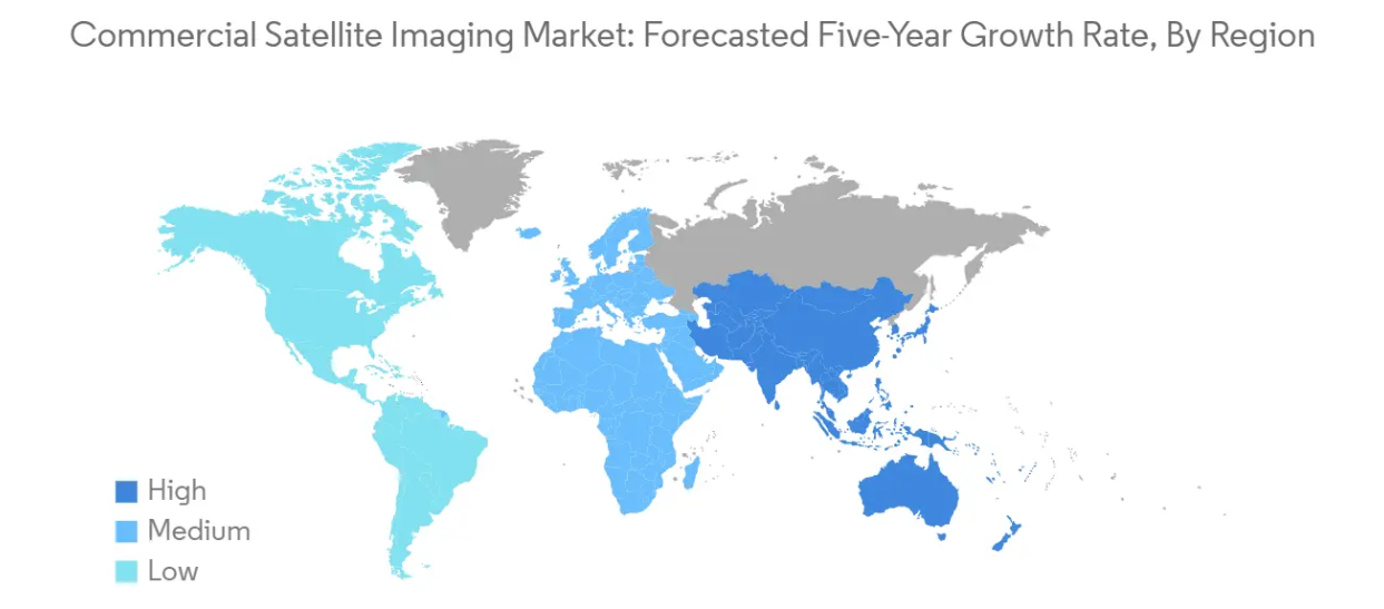 Market Analysis of Commercial Satellite Imaging Market: Forecasted Growth Rate by Region